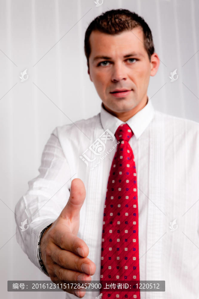商人提供握手問候