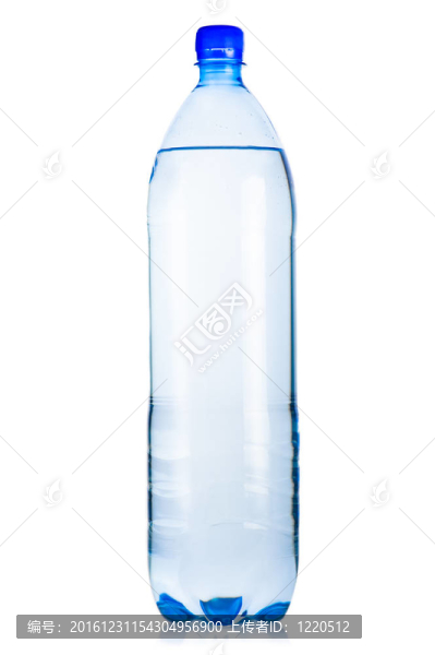 藍色塑料瓶裝冰礦泉水