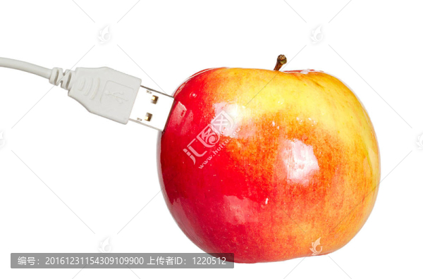 紅色多汁的新鮮蘋果USB隔離