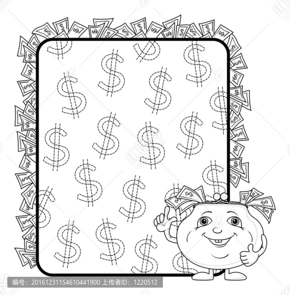 錢包和海報用美元；輪廓