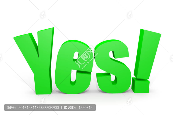 綠色3D是白色的感嘆號文本。