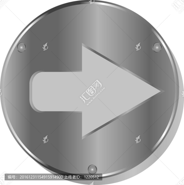 箭頭金屬三維活力圓圖標(biāo)