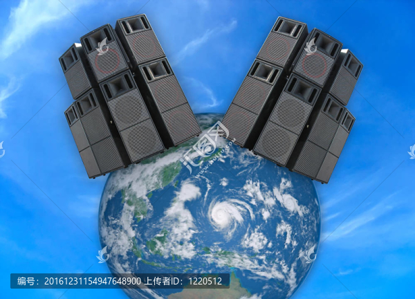 在地球地球上的強(qiáng)大的舞臺(tái)音頻揚(yáng)聲器