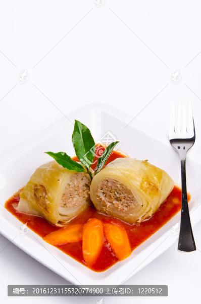 肉餡圓白菜卷