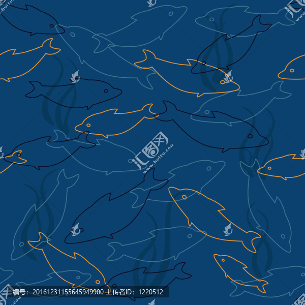 無縫圖案海豚