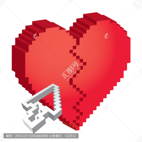 3D像素破心與箭
