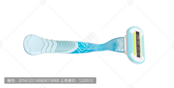 白色背景上的藍(lán)色剃刀。