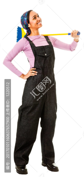 女孩看起來愿意幫助除塵