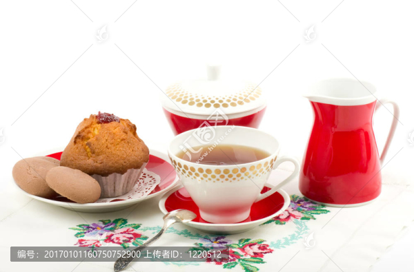 紙托蛋糕精美的茶具
