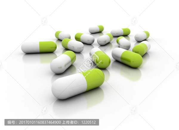 白綠色草藥丸