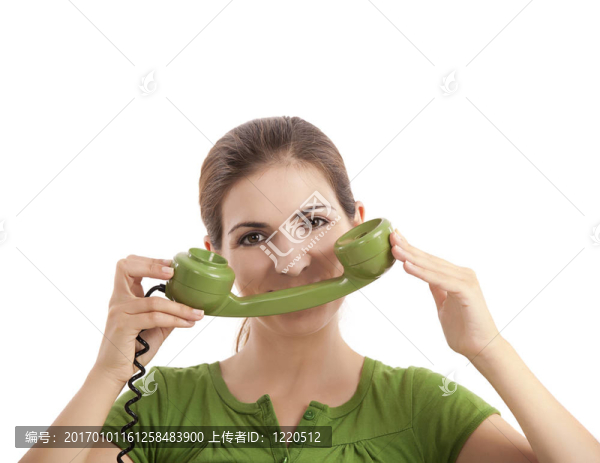 無聊的電話的女孩
