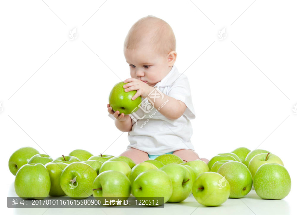 綠蘋果逗小孩