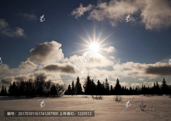 星暴的夕陽(yáng)在冬天