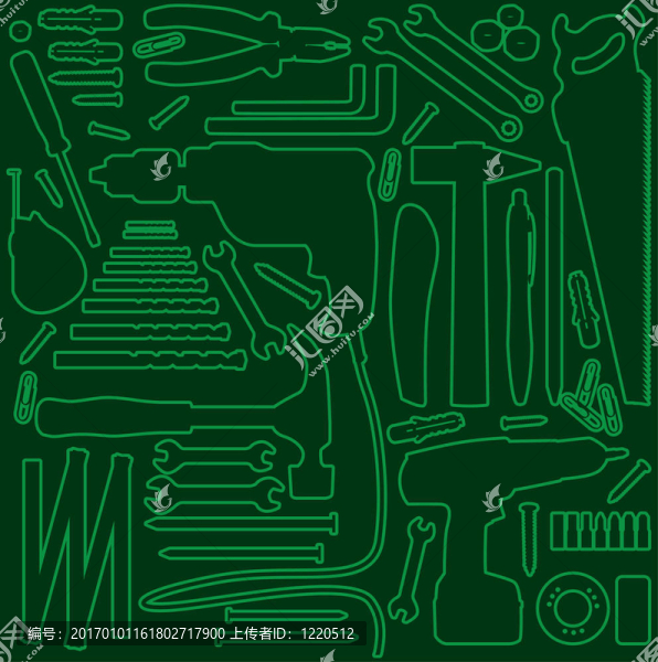 DYI工具剪影插圖