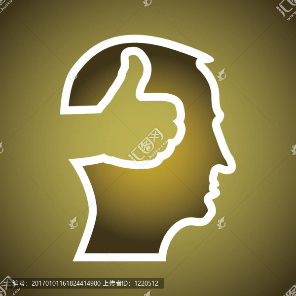 拇指在頭部插圖