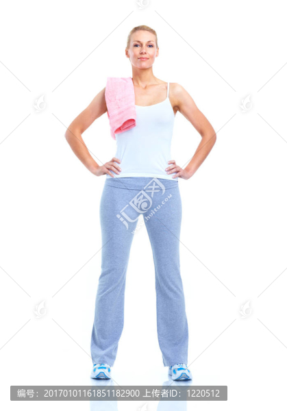 年輕健身女性。