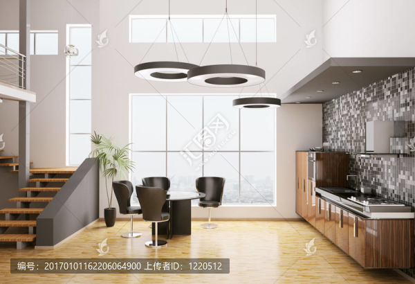 現(xiàn)代廚房室內(nèi)3D