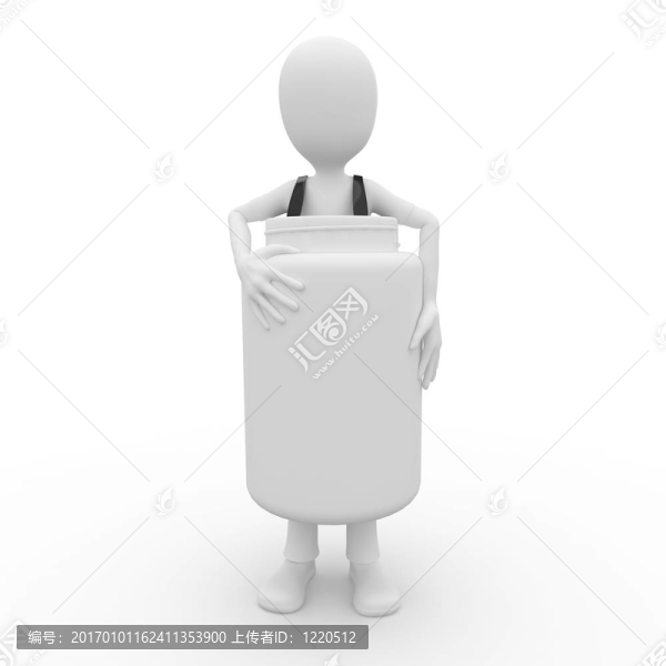3D男子帶瓶