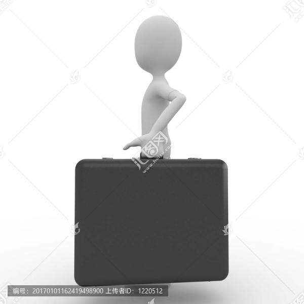 3D男子旅行箱