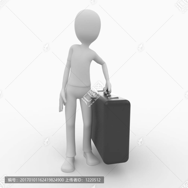 3D男子旅行箱