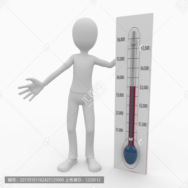 帶溫度計的3D人