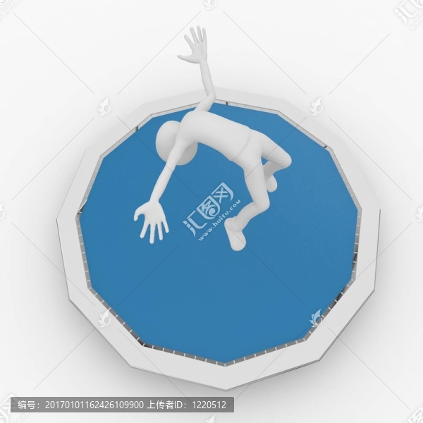 與蹦床的三維人