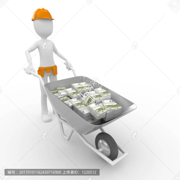 與獨(dú)輪車的三維人