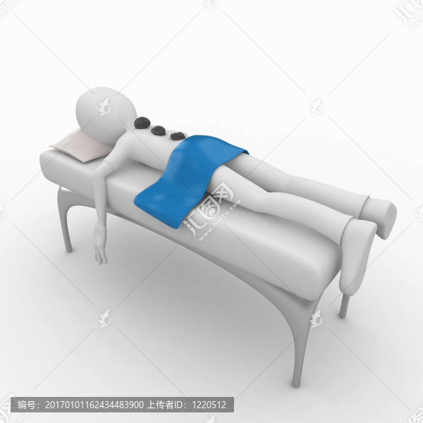 3D男子放松溫泉