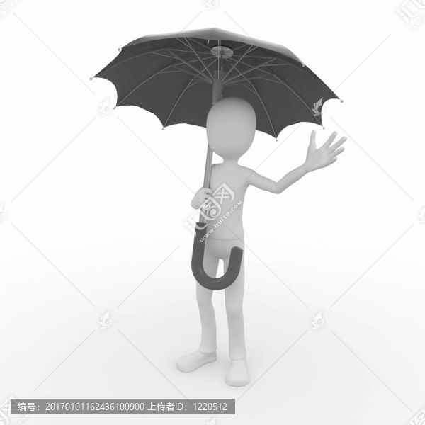 3D人帶黑傘