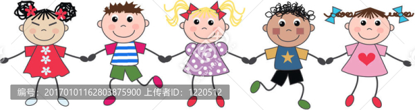 混合的孩子手拉手