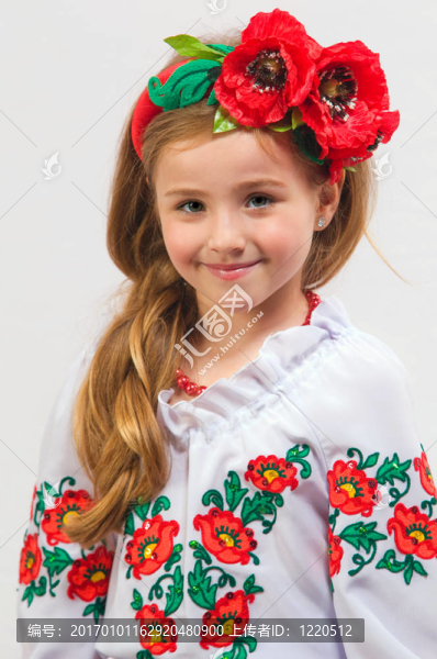 白人背景的少女