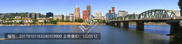 一幅波特蘭的全景圖--以俄勒岡為例。