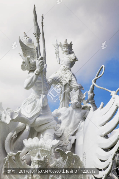 Satria,gatotkaca雕像；巴厘；印度尼西亞