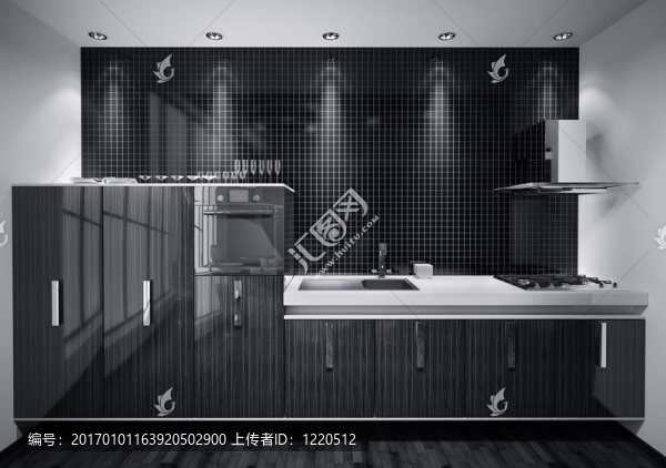 現(xiàn)代廚房室內(nèi)3D
