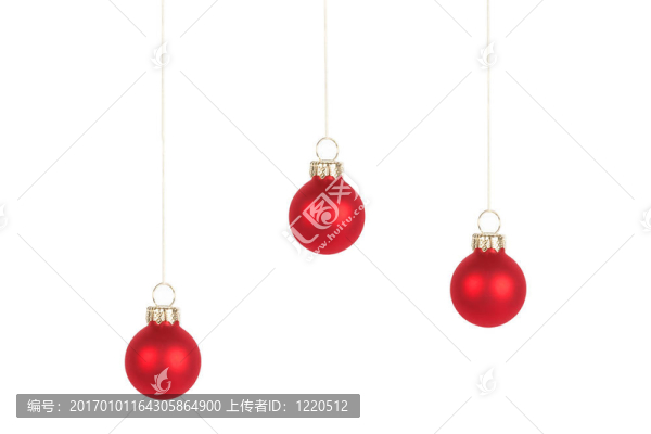 三顆紅色圣誕樹球