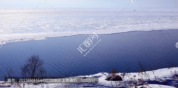 Frozen,Lake,Baikal。冬天。