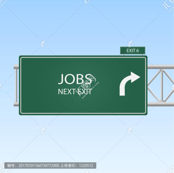 帶有出口的公路標志圖像。