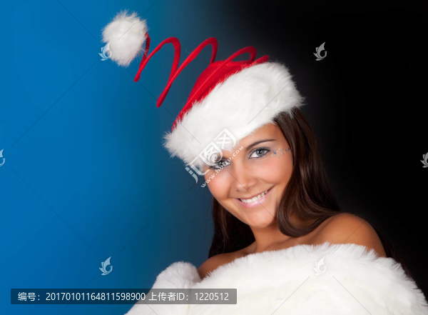 冬季女孩Santa帽