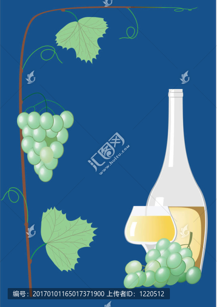 葡萄酒與葡萄。