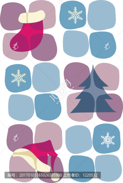 圣誕節(jié)圖標(biāo)；襪子；帽子和snowflakes-1樹；