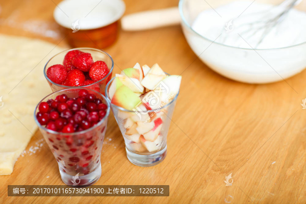 餡餅的配料特寫
