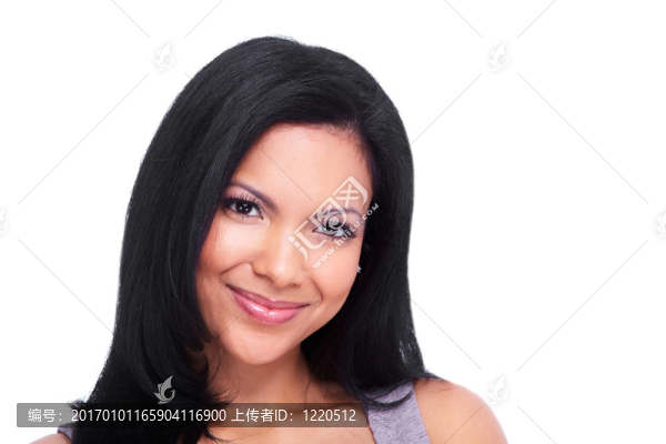 年輕微笑的女人。