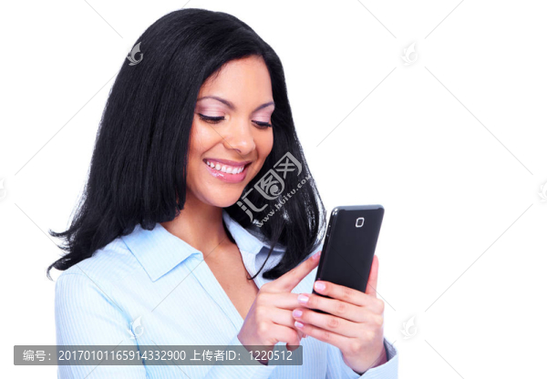 打電話的女人。