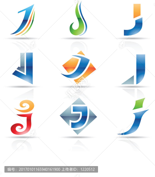 字母J的光滑圖標(biāo)
