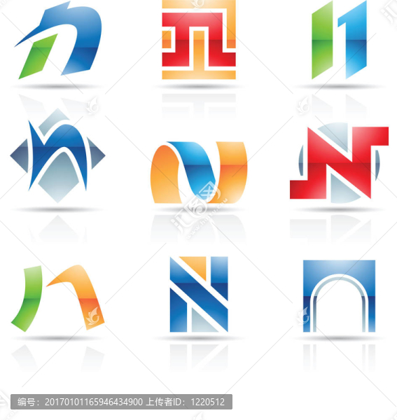 字母N的光滑圖標
