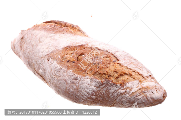 白色背景的面包