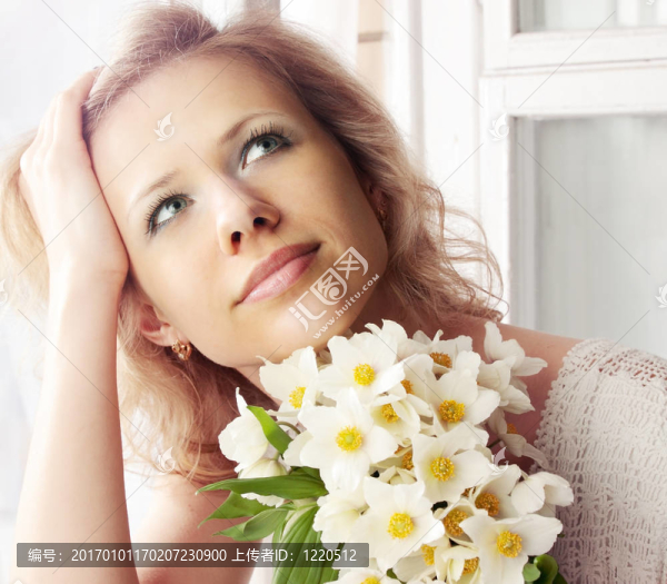 帶花束的夢幻女人