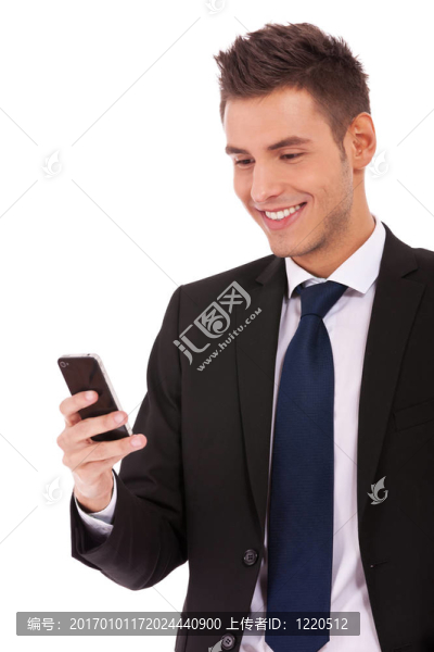 商務(wù)人讀短信