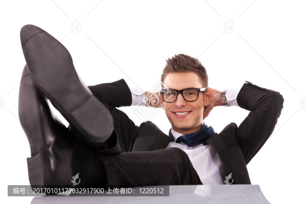 成功的商人放松