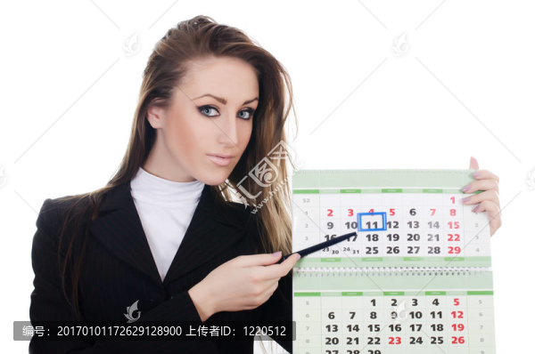 有日歷的女商人